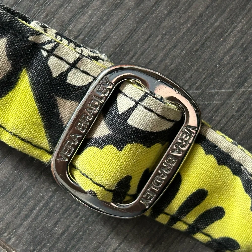 VERA BRADLEY women’s black/yellow zip purse with adjustable straps - Picture 6 of 10